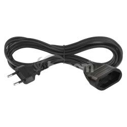 Dvoj�ilov� pohybliv� pr�vod 5 m / 1 z�suvka / �ierny / PVC / 0,75 mm2 PC01305