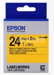 Epson Label Cartridge Pastel LK-6YBP Black/Yellow 24mm (9m) C53S656005