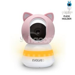 EVOLVEO Baby Monitor LUX- Mdra 360 videoopatrovateka s nonm videnm, detekciou pla a pohybu, ruov CAM-LUX-P