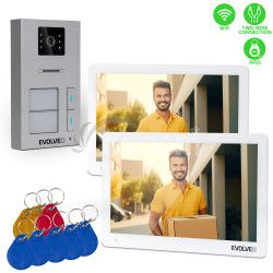 EVOLVEO DoorPhone 20-2W - 2-drtov videotelefn s aplikciou pre dve domcnosti a 32GB pamou DP-20-2-W