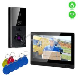 EVOLVEO DoorPhone AHD10, Sada domceho WiFi videotelefnu s ovldanm dver a RFID, ern 10" monito DPAHD10-B