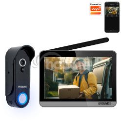 EVOLVEO DoorPhone W7, Sada domceho bezdrtovho videotelefnu s WiFi ern striborn monitor W7-SB