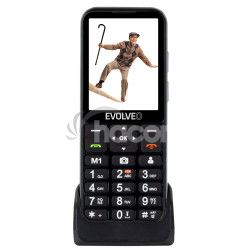 EVOLVEO EasyPhone LT, mobiln telefn pre seniorov s nabjacm stojanom (ierna farba) EP-880-LTB
