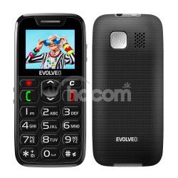 EVOLVEO EasyPhone, mobiln telefn pre seniorov s nabjacm stojanom, ierna EP-501-BK