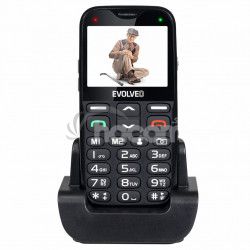 EVOLVEO EasyPhone XG, mobiln telefn pre seniorov s nabjacm stojanom (ierna farba) EP-650-XGB