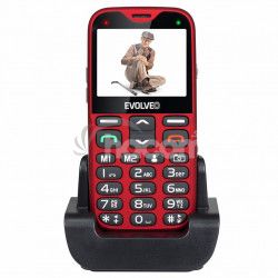 EVOLVEO EasyPhone XG, mobiln telefn pre seniorov s nabjacm stojanom (erven farba) EP-650-XGR