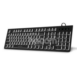 EVOLVEO K1010, tich klvesnica s bielym podsvietenm K1010-BK-CZ