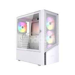 GEMBIRD Fornax 4300W/Midi Tower/Transpar./Biela CCC-FC-4300W