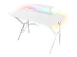 Genesis hern stl Holm 320, RGB podsvietenie, biely, 120x60cm, 3xUSB 3.0, bezdrtov nabjaka NDS-1802