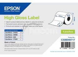 High Gloss Label - Die-cut Roll: 102mm x 51mm, 2310 labels C33S045717