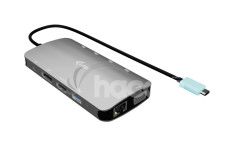 i-tec USB-C Metal Nano 3x Display (DP, HDMI a VGA) Docking Station, Power Delivery 100W C31NANOTRIDOCKPD