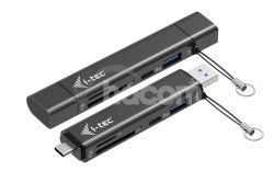 i-tec USB-C/USB-A Dongle SD/microSD karta reader + 2x USB port (1x USB-A, 1x USB-C) CADONGLEUSBSD