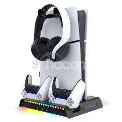 iPega P5S006 Multifunkn Nabjac RGB Stojan s Chladenm pre PS5 Slim Black 6974363711009