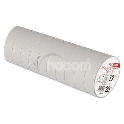 Izolan pska PVC 19mm / 20m biela 10ks F61921