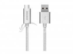 AVACOM dtov a nabjac kbel USB - USB Typ C, 100cm, strieborn