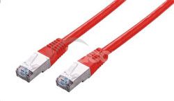 Kbel C-TECH patchcord Cat5e, FTP, erven, 0,25 m CB-PP5F-025R