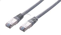 Kbel C-TECH patchcord Cat5e, FTP, siv, 0,25m CB-PP5F-025