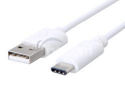 Kbel C-TECH USB 2.0 AM na Type-C kbel (AM/CM), 1m, biely CB-USB2C-10W