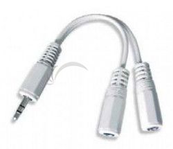 Kabel.rozdvojka jack 3,5na2x3,5mm M / F, 10cm, audio CCA-415W