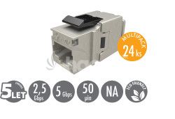 Keystone Solarix CAT5E STP RJ45 ierny pre kliete, 24ks SXKJ-5E-STP-BK-NA