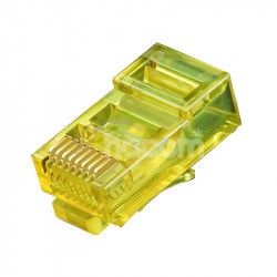 Konektor UTP RJ45 lanko / licna, pozlten 3u, Cat5e, lt, 10ks RJ45 - lut