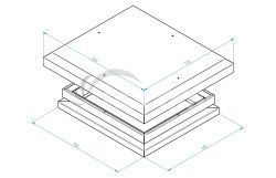 Kryt ventilanej jednotky IP5X, mont na redukciu RAL7035 RAC-RV-V66-X1