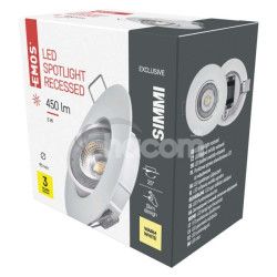 LED bodov svietidlo SIMMI biele, kruh 5W tepl biela ZD3121