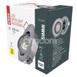 LED bodov svietidlo SIMMI strieborn, kruh 5W neutr. b. ZD3222