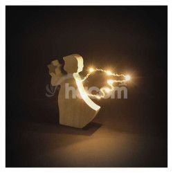 LED dekorcia dreven  anjel, 13 cm, 2x AAA, vntorn, tepl biela, asova DCWW43