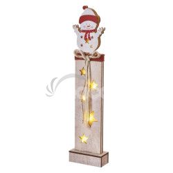 LED dekorcia dreven  snehuliak, 46 cm, 2x AA, vntorn, tepl biela, asova DCWW12