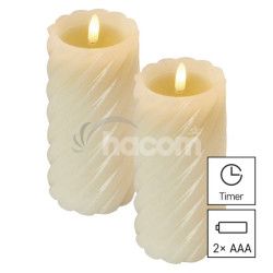 LED dekorcia  voskov svieka, 17 cm, 2x AAA, vntorn, tepl biela, 2 ks, asova 2ks DCCV17