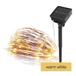 LED nano reaz so solrnym panelom, meden, 12 m, vonkajia aj vnt., tepl biela, asova D3ZW01