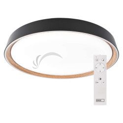 LED n�stenn� svietidlo ILVI, kruhov� 30 W, stmievanie + CCT, �ierna + drevo ZM5116
