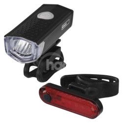 LED predn + zadn nabjacie svietidlo na bicykel P3923, 90 lm P3923