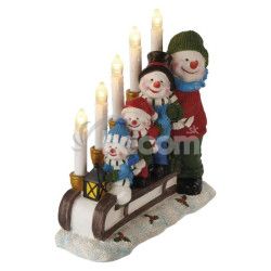 LED svietnik  snehuliaci na saniach, 24 cm, 2x AA, vntorn, tepl biela, asova DCAW15