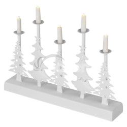 LED svietnik  vianon stromy so sviekami, 24 cm, 2x AA, vntorn, tepl biela, asova DCAW14