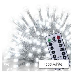 LED viano. cencle, 5 m, vonkajie aj vntor., studen biela, ovlda, programy, asova D4CC02