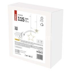 LED vianon zves  hviezdy, 185x105 cm, vntorn, tepl biela DCGW12