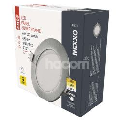 LED vstavan svietidlo NEXXO, kruhov, strieborn, 7W, CCT ZD1223