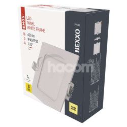 LED vstavan svietidlo NEXXO, tvorec, biely, 7W, tepl biela