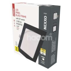 LED vstavan svietidlo NEXXO, tvorec, ierne, 12W, CCT ZD2333