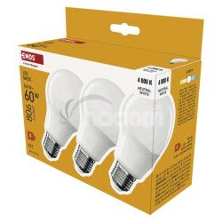LED iarovka Basic A60 / E27 / 8,8 W (60 W) / 806 lm / Neutrlna biela 3ks ZL5F48.3