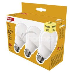 LED iarovka Basic A60 / E27 / 9,4 W (60 W) / 806 lm / Tepl biela 3ks ZL5F42.3