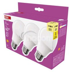 LED iarovka Classic A60 / E27 / 7 W  (60 W) / 806 lm / Tepl biela 3ks ZQ5E41.3