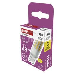 LED �iarovka Classic JC / G9 / 4,3 W (48 W) / 600 lm / Neutr�lna biela ZQ9D33