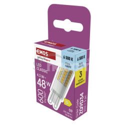 LED �iarovka Classic JC / G9 / 4,3 W (48 W) / 600 lm / Studen� biela ZQ9D34