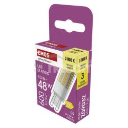 LED �iarovka Classic JC / G9 / 4,3 W (48 W) / 600 lm / Tepl� biela ZQ9D32
