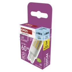 LED �iarovka Classic JC / G9 / 4,9 W (60 W) / 806 lm / Studen� biela ZQ9C44