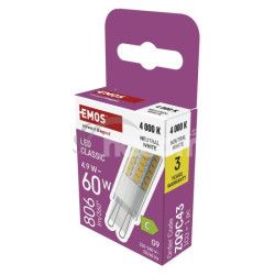 LED �iarovka Classic JC / G9 / 4,9 W (60W) / 806 lm / Neutr�lna biela ZQ9C43