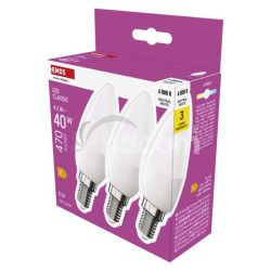 LED iarovka Classic svieka / E14 / 4,2 W (40 W) / 470 lm / Neutrlna biela 3ks ZQ3E23.3